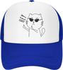 Lustige Katze Hey Mittelfinger Trucker Cap Verstellbare Netz-Baseballkappe Lässig Outdoor