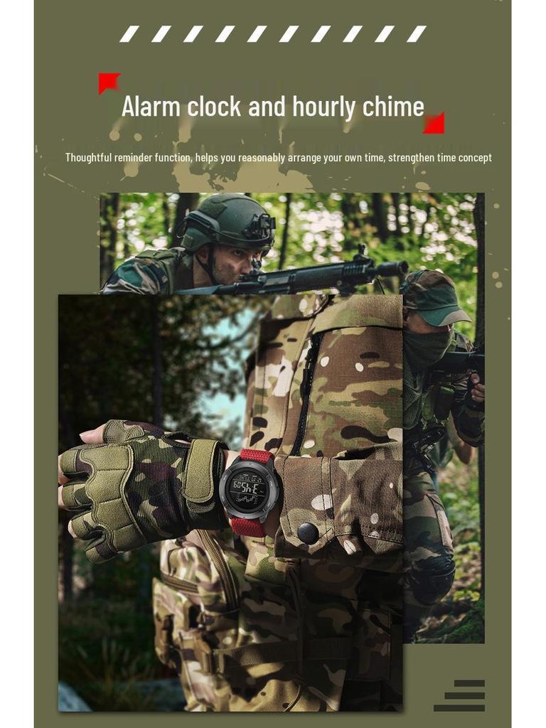 SANDA Outdoor Multifunctional Waterproof Men's Watch with Large Screen Display for Students