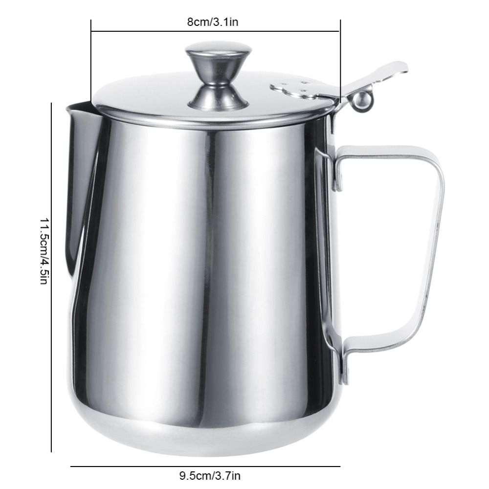 Con Coperchio Tazza per Montare il Latte Acciaio Inossidabile Tazza per Latte Art Caraffa per Vapore Caraffa per Vapore Caffè Casalingo