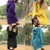 Cozy Womens Winter Long Sleeve Tunic Tops Pullover Hoodie Dress In Six Colors