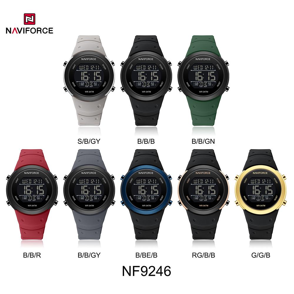 Naviforce Men's Boy Digital Watch Date Day Chronograph Silicone Strap Night Pattern Waterproof Outdoor Casual Sports Men's Boy Watch NF9246