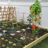Tomato Cages, 14.6" X 14.6" X 39.4", 6 Packs Square Plant Support Cages, Green PVC-Coated Steel Tomato Towers for Climbing Vegetables, Plants,