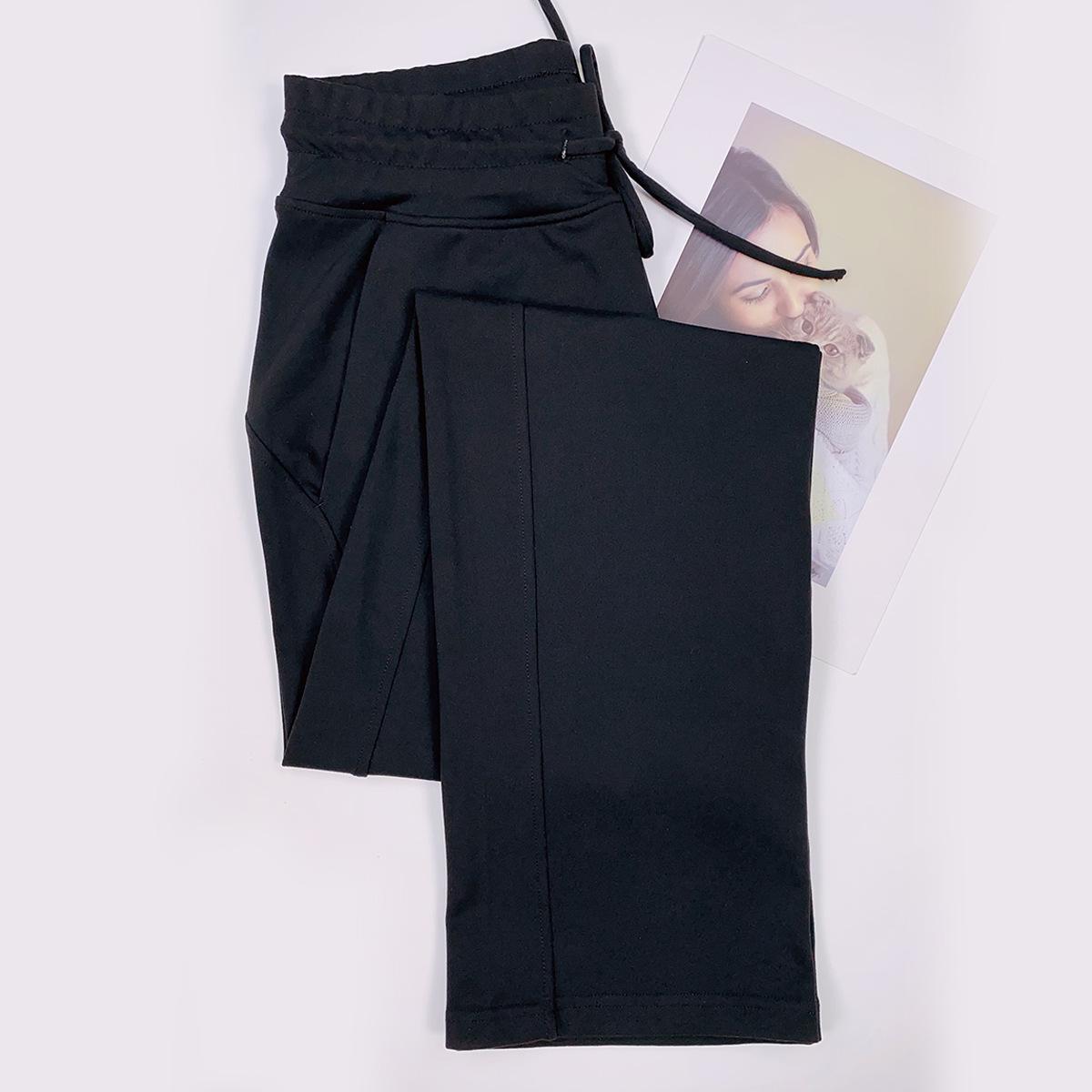 

Женские брюки для йоги с высокой посадкой, свободные, с прямыми штанинами в стиле Лулу - Универсальные, повседневные и эластичные для фитнеса и отдыха, весна/лето M чёрный