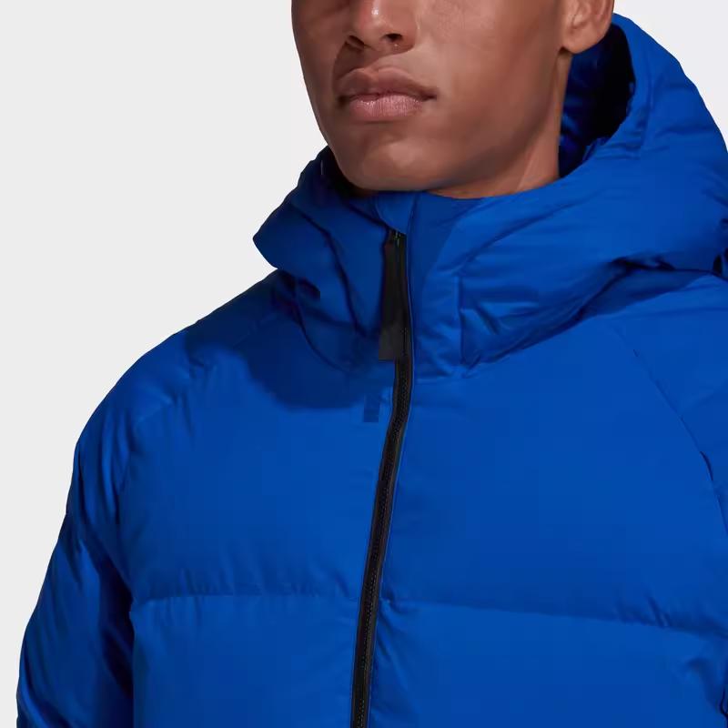 Adidas Full-Zip Athletic Fit Down Jacket Men Outerwear Royal-Blue FT2486