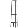 Corner Shelf with 4 Shelves Black 45.5 X 31.5 X 150 Cm