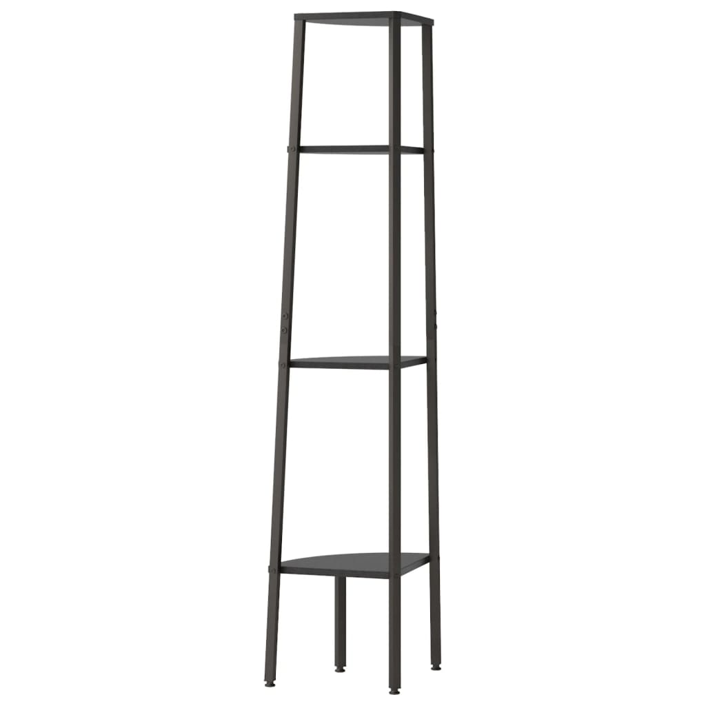 Corner Shelf with 4 Shelves Black 45.5 X 31.5 X 150 Cm