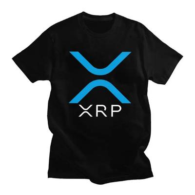 Custom Ripple XRP T Shirt for Men 100% Cotton Tshirt Tee Bitcoin Cryptocurrency T-shirts Slim Fit Clothing