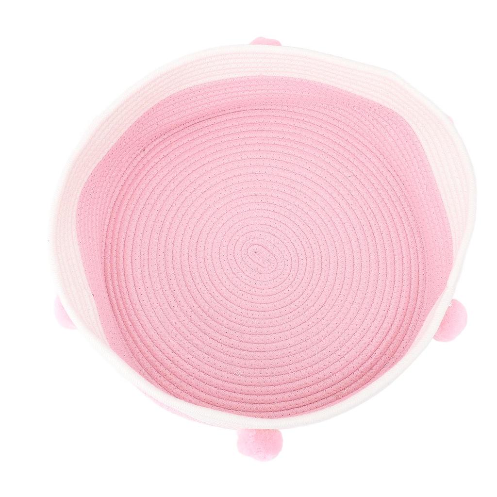 Cat Scratcher Bed Basket Cotton Rope Hand Knitting Stylish Look Cat Sleeping Bed Scratching Mat for Home Indoor