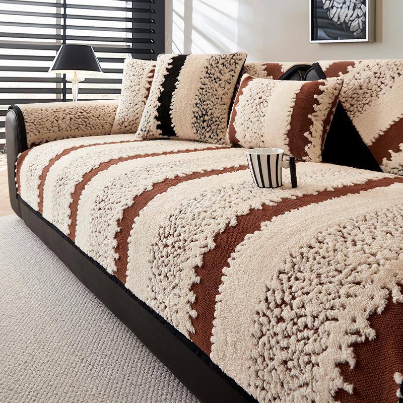 

Удобная нескользящая подушка для дивана, мягкая, легкая, роскошная, модная, пылезащитная, универсальная, бытовая продукция, чехол для дивана 70*210cm коричневый