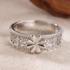 Vintage Hand Carved Flower Women's Ring Classic CopperColor Metal Geometry Daily Wear Party Jewelry Anniversary Gift
