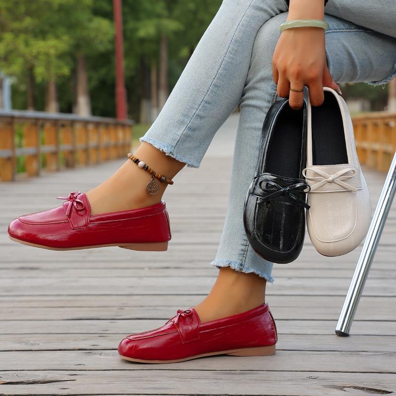 Lazy Single Shoes Women's Bow Soft-soled Shoes 2025 Autumn New Flat Casual Shoes