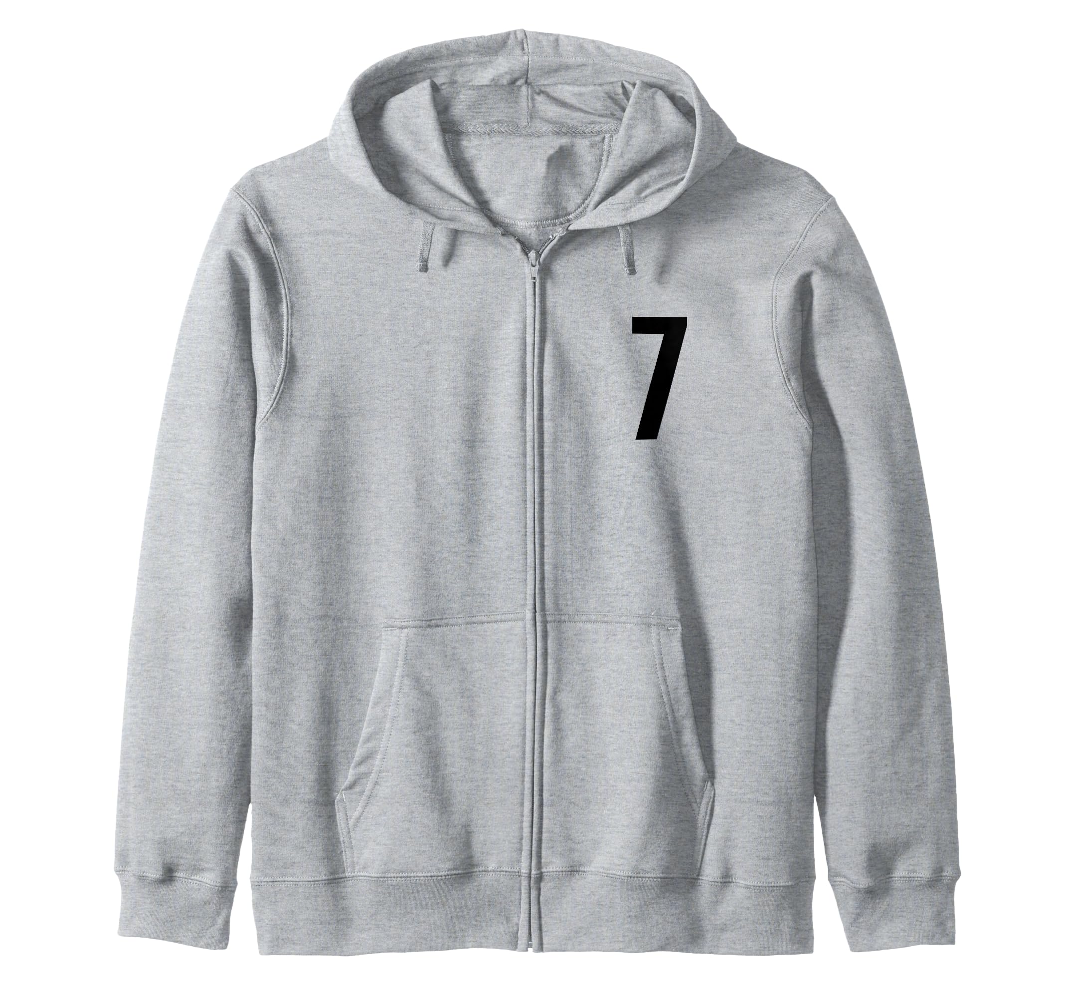 

Number Seven #7 Sports Team Uniform Birthday 7 Zip Hoodie