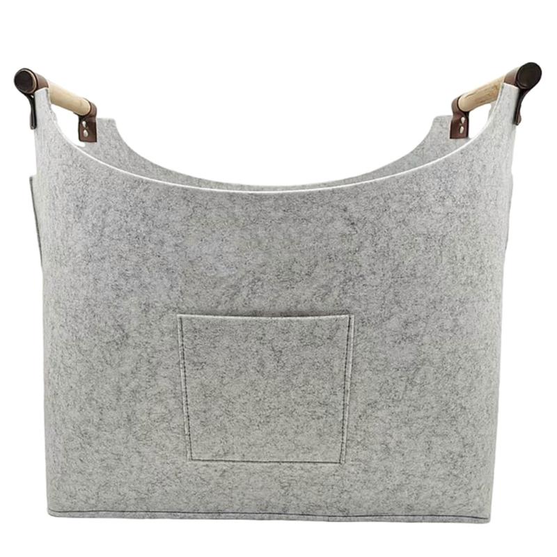 

Стильная большая фетровая сумка для хранения поленьев Удобная и практичная корзина для поленьев X3UC