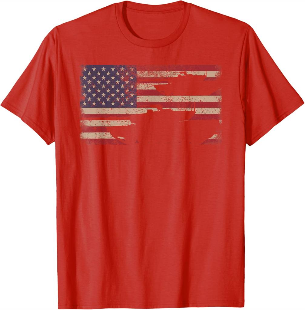 M1 Abrams Battle Tank USA American Flag Design 100 Cotton Summer Short Sleeve Oneck Casual Printed Mens Tshirt