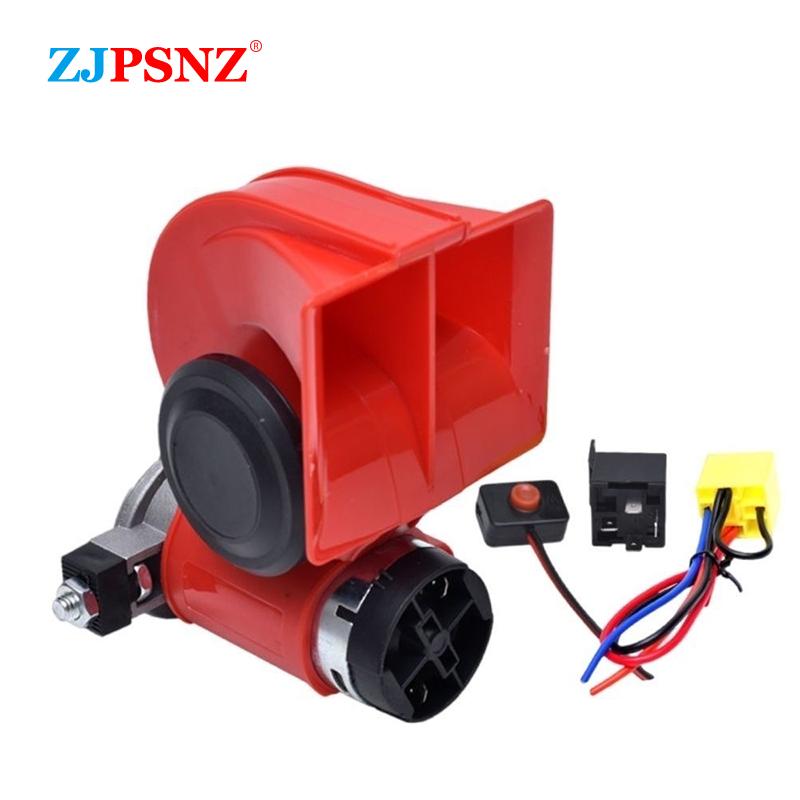 12V 24V Electric Air Horn Dual Tone Horn Kits Waterproof With Compact Horn For Car Auto Motorcycle 132db Super Loud Honking Horn