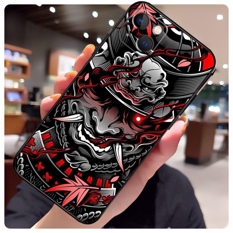 Samurai Mask Demon Case For iPhone 17 Pro Max 15 14 13 11 12 16 Pro Max mini 15 16 Plus 16e 17 Air Phone Cover