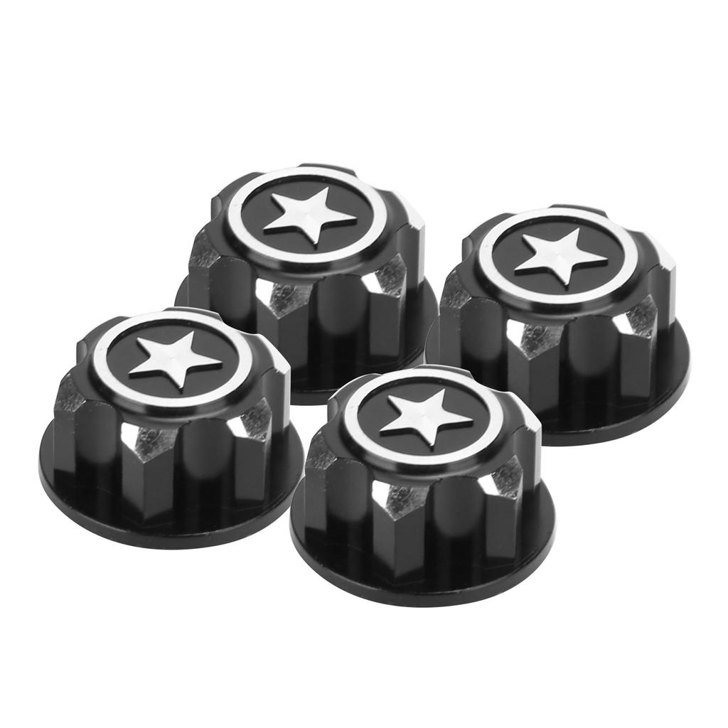4pcs Aluminum Alloy Wheel Hub   Cover Accessory Fit for   X Maxx 1Celsius10 RC Car(Black )