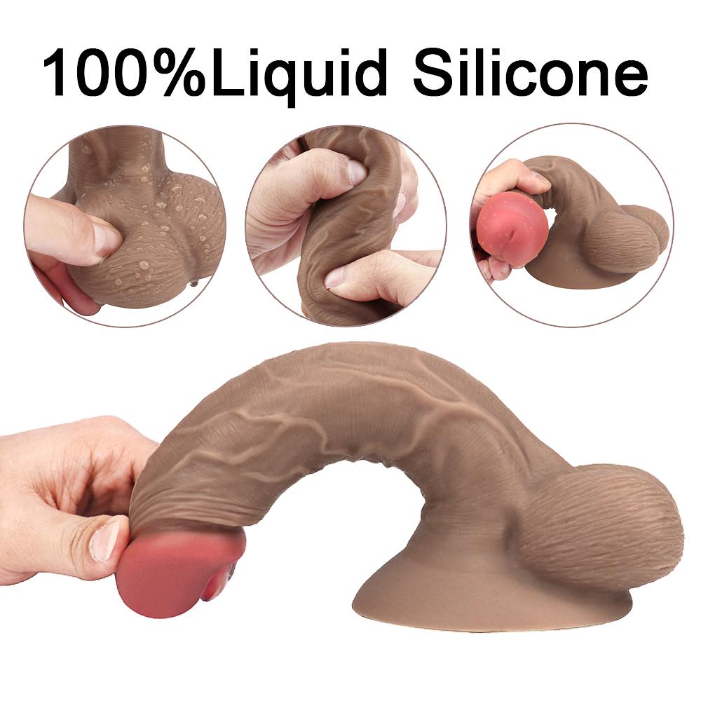 Realistic Dildo Liquid Silicone Anal Penis Strong Suction Cup Adults Sex Toys for Woman Lesbian Vaginal Masturbators