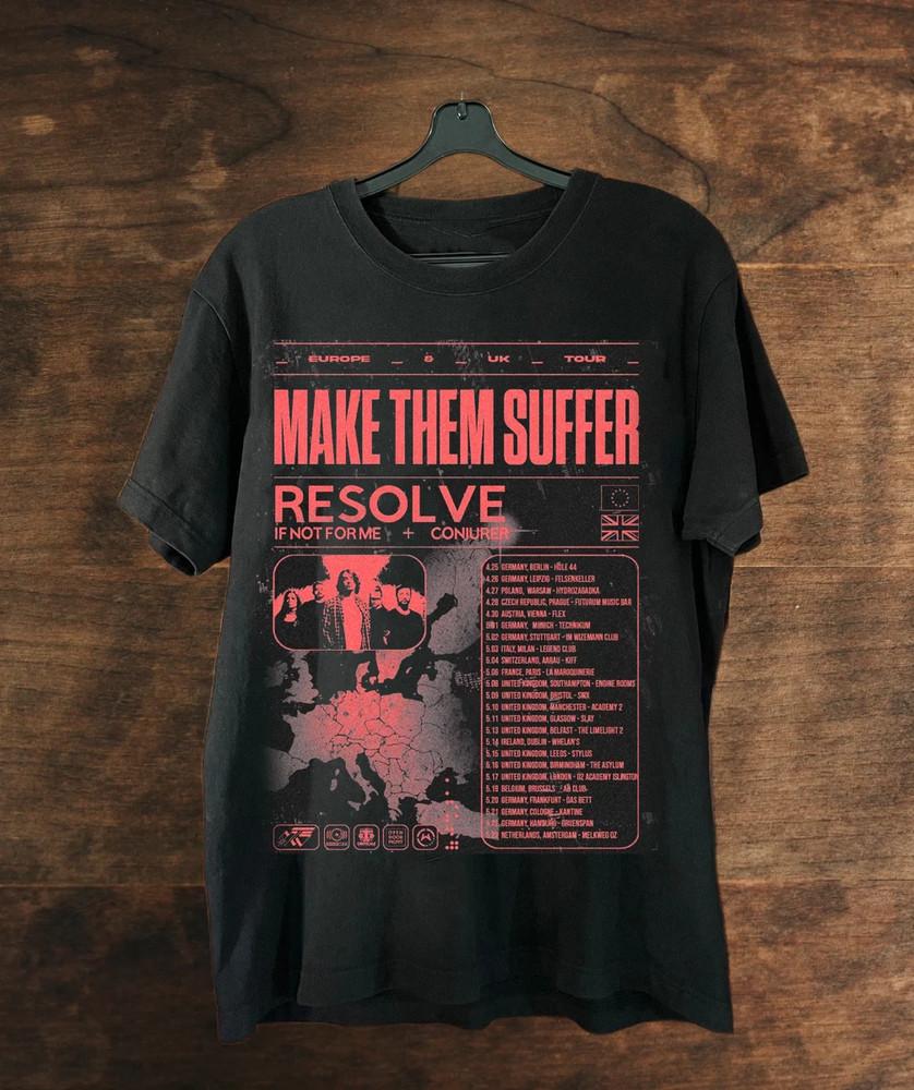 Make Them Suffer Тур 2025 Черная Хлопковая Футболка Полный Размер S-5XL Унисекс Футболка XXXXL
