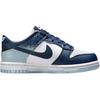 Nike Dunk Low Fashion Comfortable Shock Absorption Durable Low-Top Kids Skate Shoes Kids sneaker White Navy-Blue IB7687-100