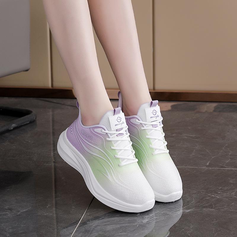 2025 spring new flying woven women's shoes, Korean version of versatile and lightweight women's shoes casual shoes fashion sports shoes FZ6608