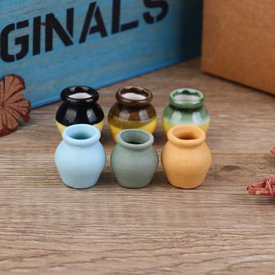 6ks 1:12 miniaturních porcelánových váz pro panenky Doplňky k domečkům pro panenky