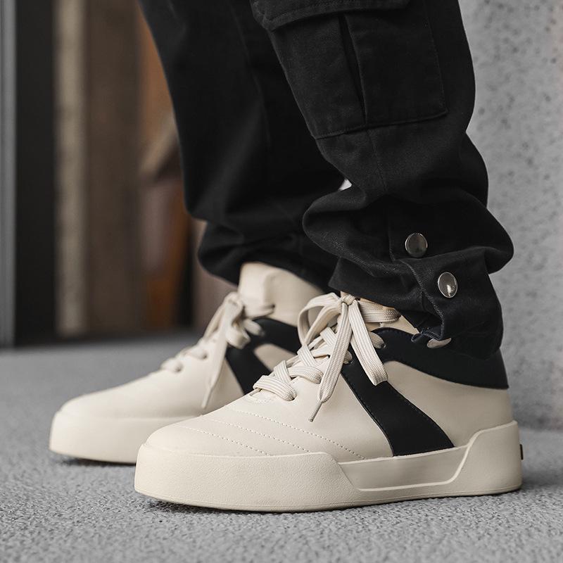 Herren High-Top Freizeitschuhe X520: Trendige Herbst-Sneaker, vielseitiges weißes Outdoor-Sport-Schuhwerk