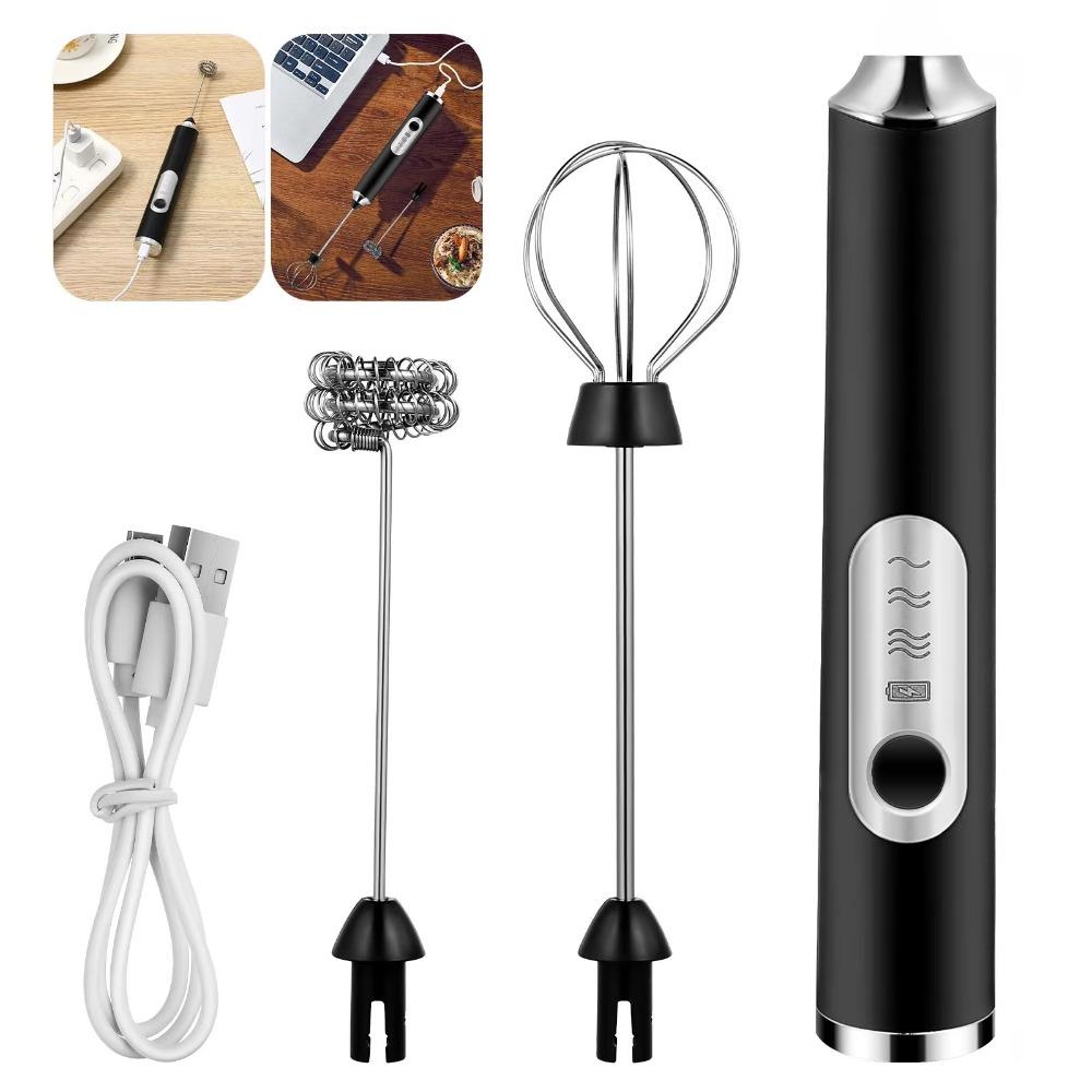 USB Rechargeable Coffee Whisk 3 Gear Speed Foam Mixer Drink Stirrer Electric Milk Frother  Drink