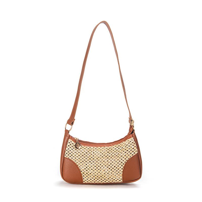

Woven underarm bag, new autumn women s bag, trendy shoulder bag, simple straw bag for women коричневый