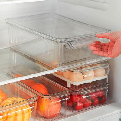 Fridge Storage Box with Lid Transparent Stackable Fruit Vegetable Fresh-keeping Case Egg Organizer Food Organization Case Egg Carton Crisper Box