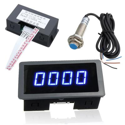 4 digitale LED Blau Grün Tachometer-lehre RPM Geschwindigkeit Meter + Halle Proximity Schalter Sensor NPN 12V Zubehör Tachomete Sets