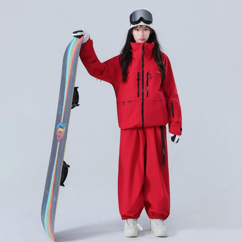 Unisex Ski Suit Set Snowboarding Jacket Pants Thermal Insulated Outdoor Winter Gear Waterproof Breathable Nylon