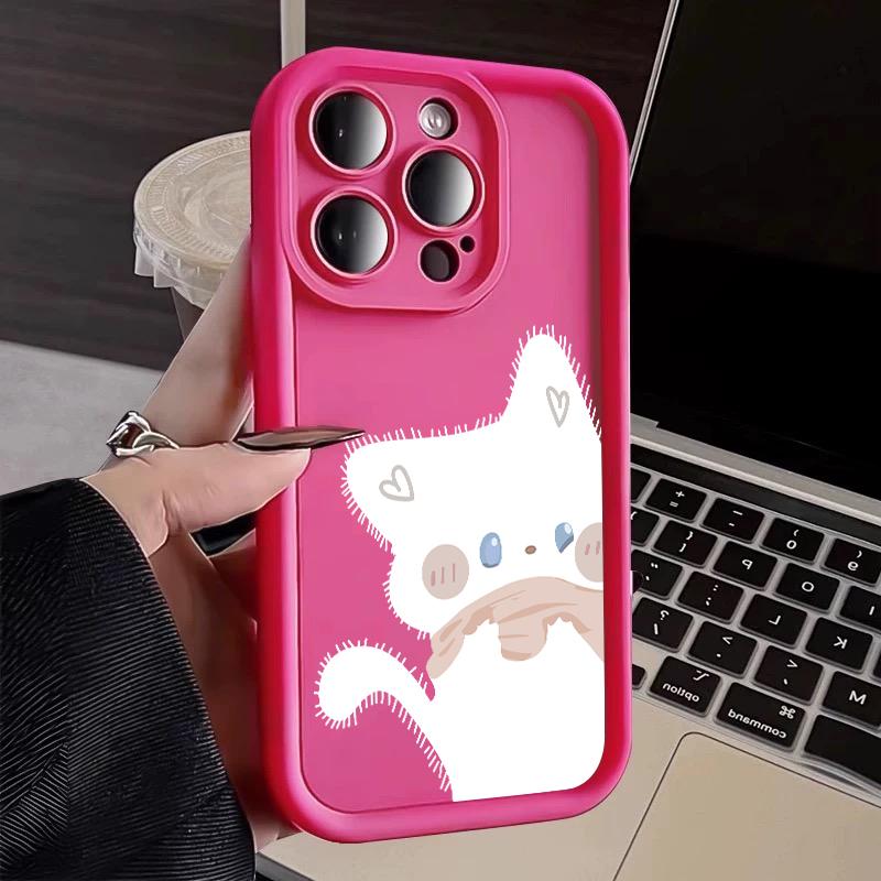 Cute Black And White Cat Pattern Phone Case For iPhone 17 16 15 14 13 12 11 Pro Max 17 Air 16E X XS XR Soft TPU Silicone Cover