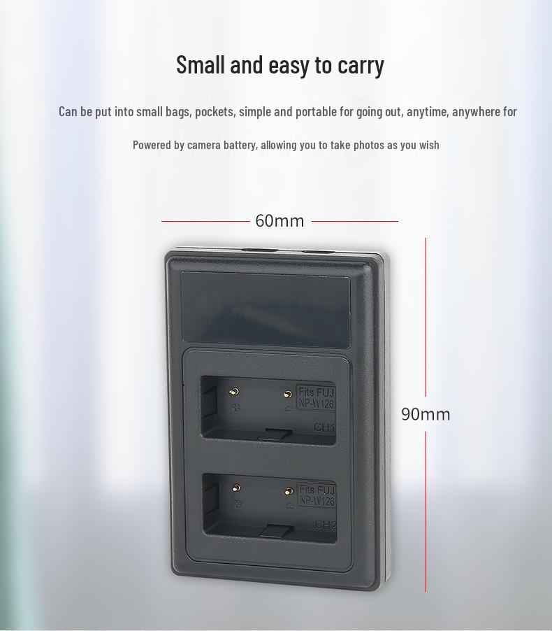 NP-W126 Charger for Fujifilm XT30, X100V, XS10, XT3, XA7, XE4, XPRO3