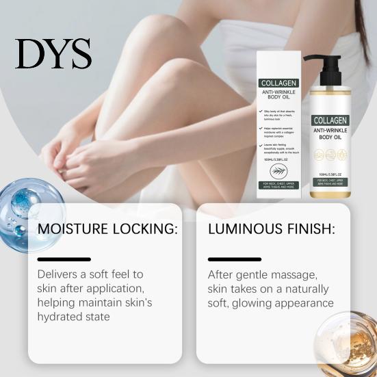 Natural Collagen Oil Body Moisturizing Oil, 100ml Lightweight Non Greasy for Soft Glowing Skin, Daily Hydrating Skin Care