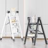 Telescopic Carbon Steel 3-Step Folding Ladder Stool with Storage