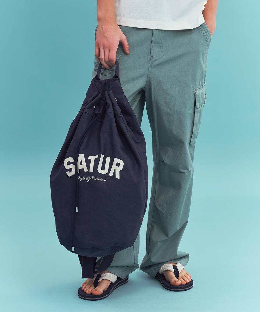 Satur Canvas Drawstring Bag Navy