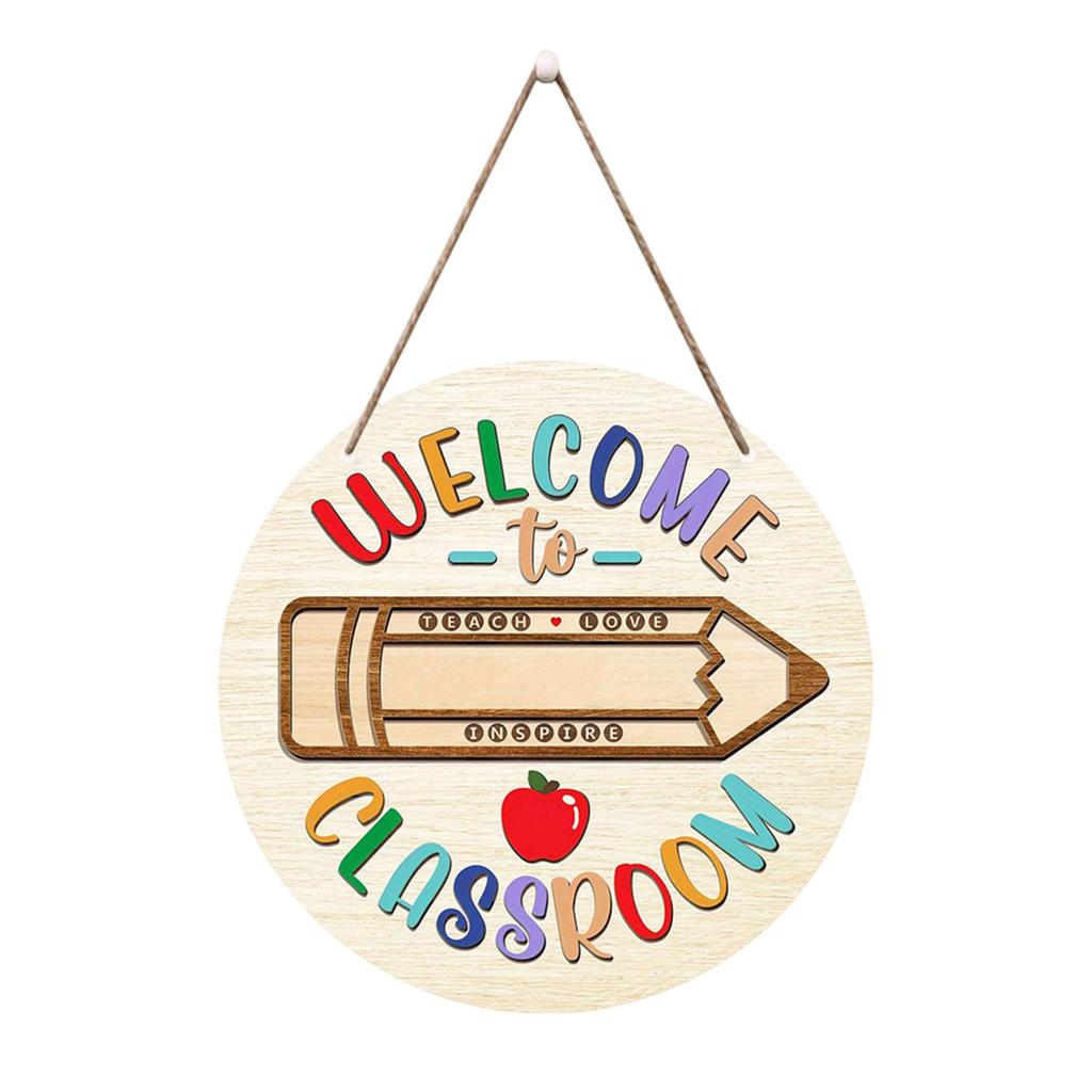 Personalized Classroom Door Sign Welcome Signs for Classroom Door Decorations Back To School Door Hanger Wreath Gift