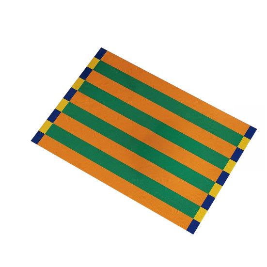 Colorful Striped Placemat Rectangular Artificial Leather Placemat Heat Resistant Non-Slip D
