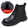 Leather small short boots British style Martin boots spring and autumn versatile flat-bottomed cowhide single boots brown retro women's boots