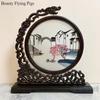 1pc, Su Embroidery Ornaments, Chinese Embroidery Crafts, Double Sided Embroidered Ornament, Solid Wood Desktop Decoration