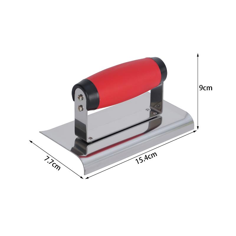1Pcs Rubber Handle Plastering Trowel Concrete Trowel Drywall Tools Stainless Steel Corner Shaping Trowels Corner Tool