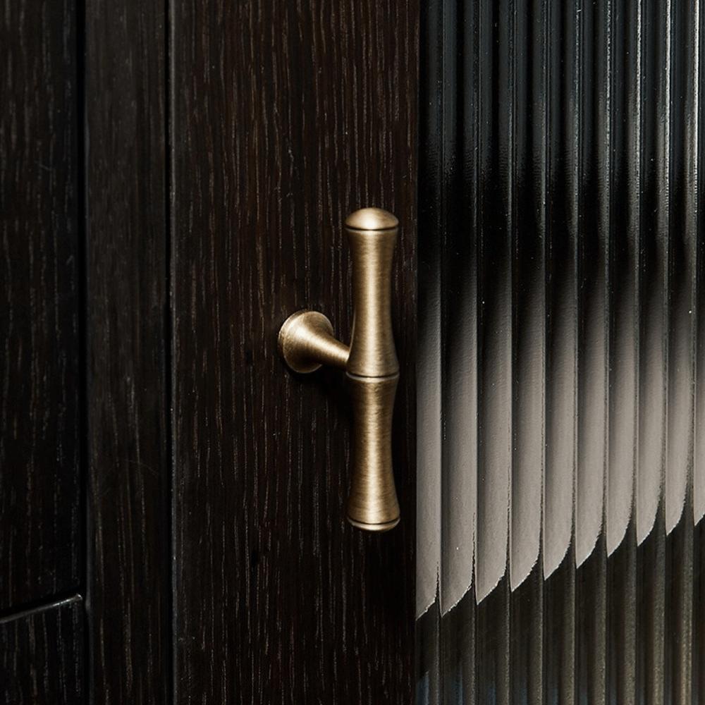 Bamboo Shape Drawer Pulls Solid Brass Wardrobe Handles Cabinet Door Handles Kitchen Accessories
