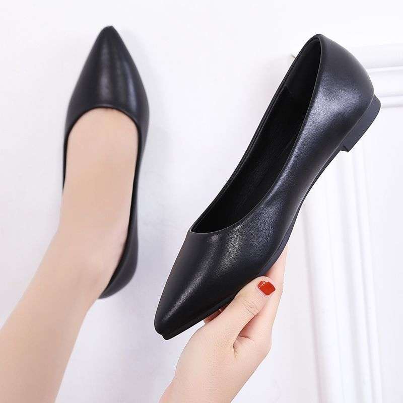 Pointed flat-bottomed bow single shoes female 2025 new summer shallow mouth fairy wind soft-soled flat-heeled Doudou shoes female