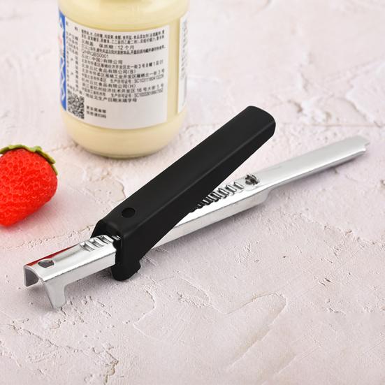 1/2 st flasköppnare rostfritt stål justerbart grepp halkfritt handtag lätt att dra burköppnare kök verktyg för äldre