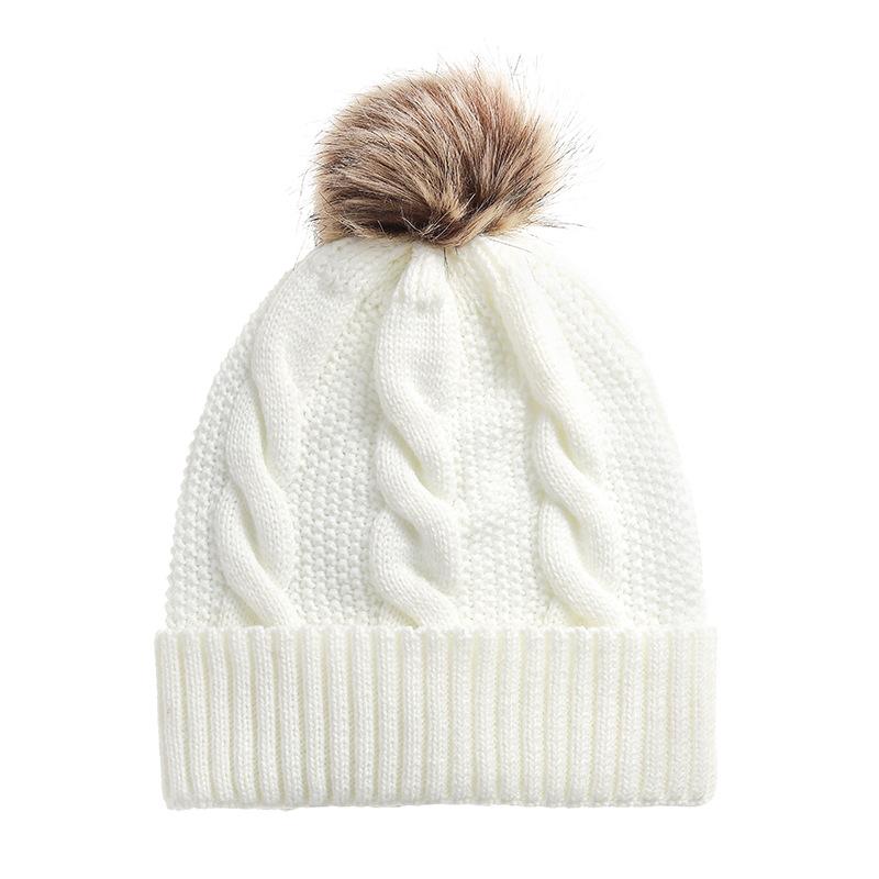 Factory Price MOQ 20 Custom Patch Embroidery logo Cuffed Jacquard Knitted Women Winter Beanie Pom Pom Hats