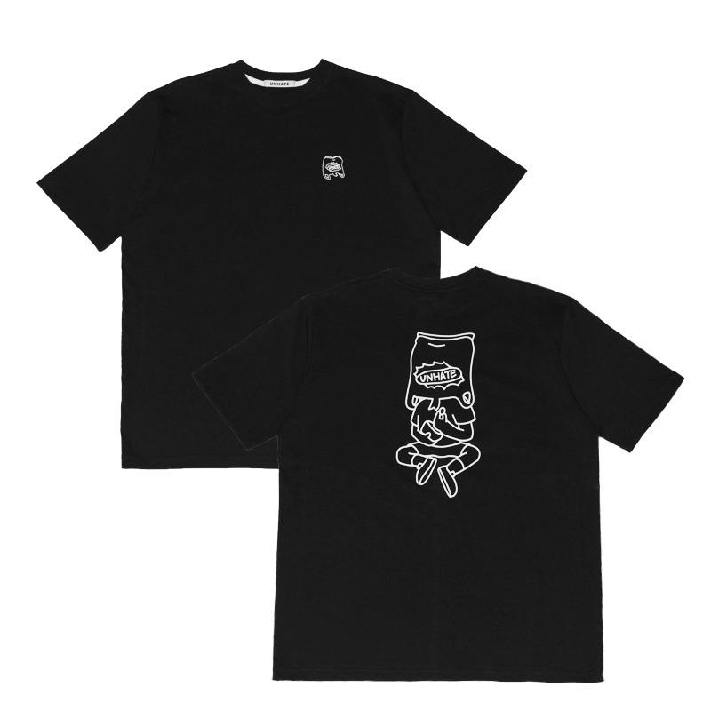 Unhate Line Border Graphic Tee Black/L