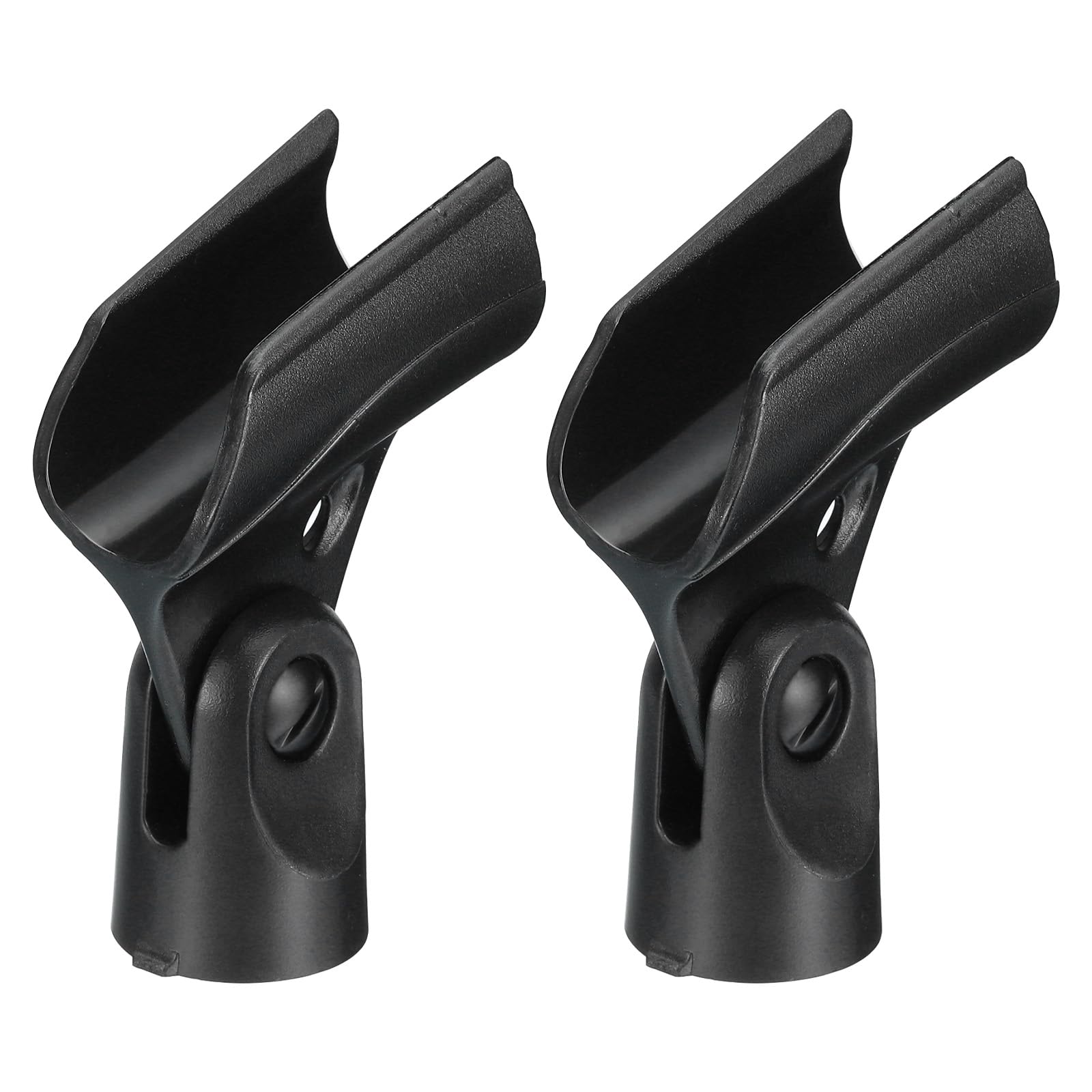 

uxcell Microphone Holder, O.D. 21mm - 33mm Plastic Interface, Microphone Holder Clip with 38 Metal Adapter for Lavalier Microphones, Black, Set of 2