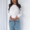 Novo Diário Fitness Deslocamento Sexy Slim Fit Y2k Camiseta Base Feminina Casual Solta Manga Comprida Top