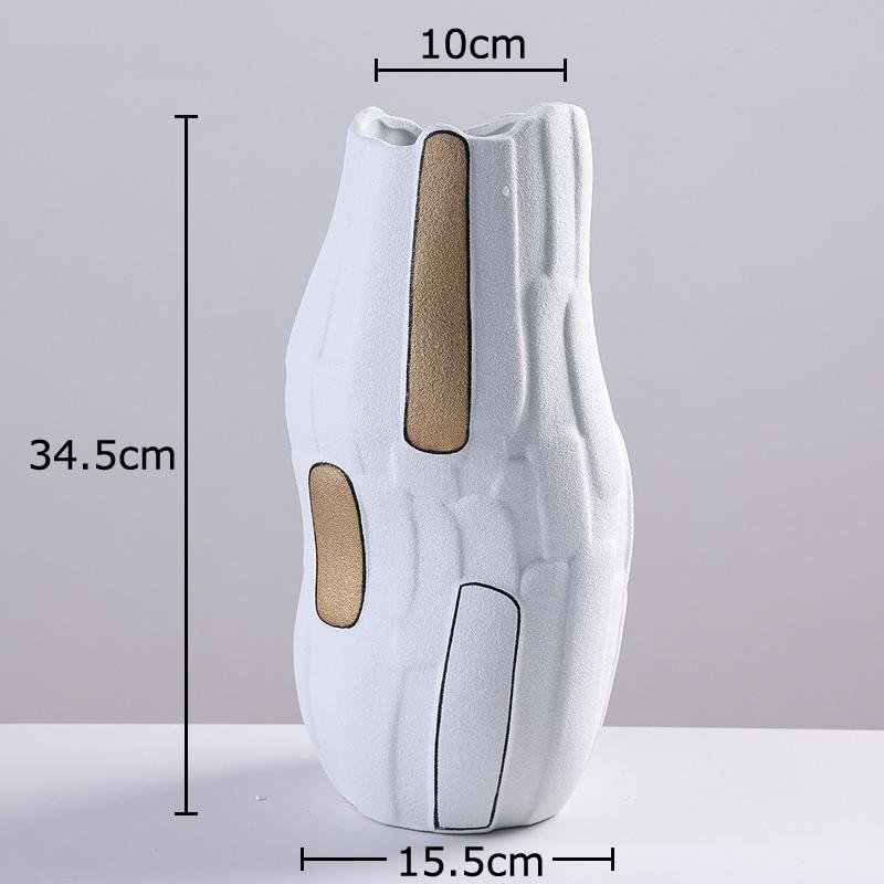 Creative Modern Design Ceramic Vase Plant Pots Table Decoration Ornaments Flower Arrangement Floral Vase Room Aesthetic Decor